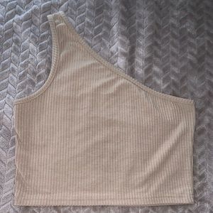 Tan/Nude one shoulder Crop top